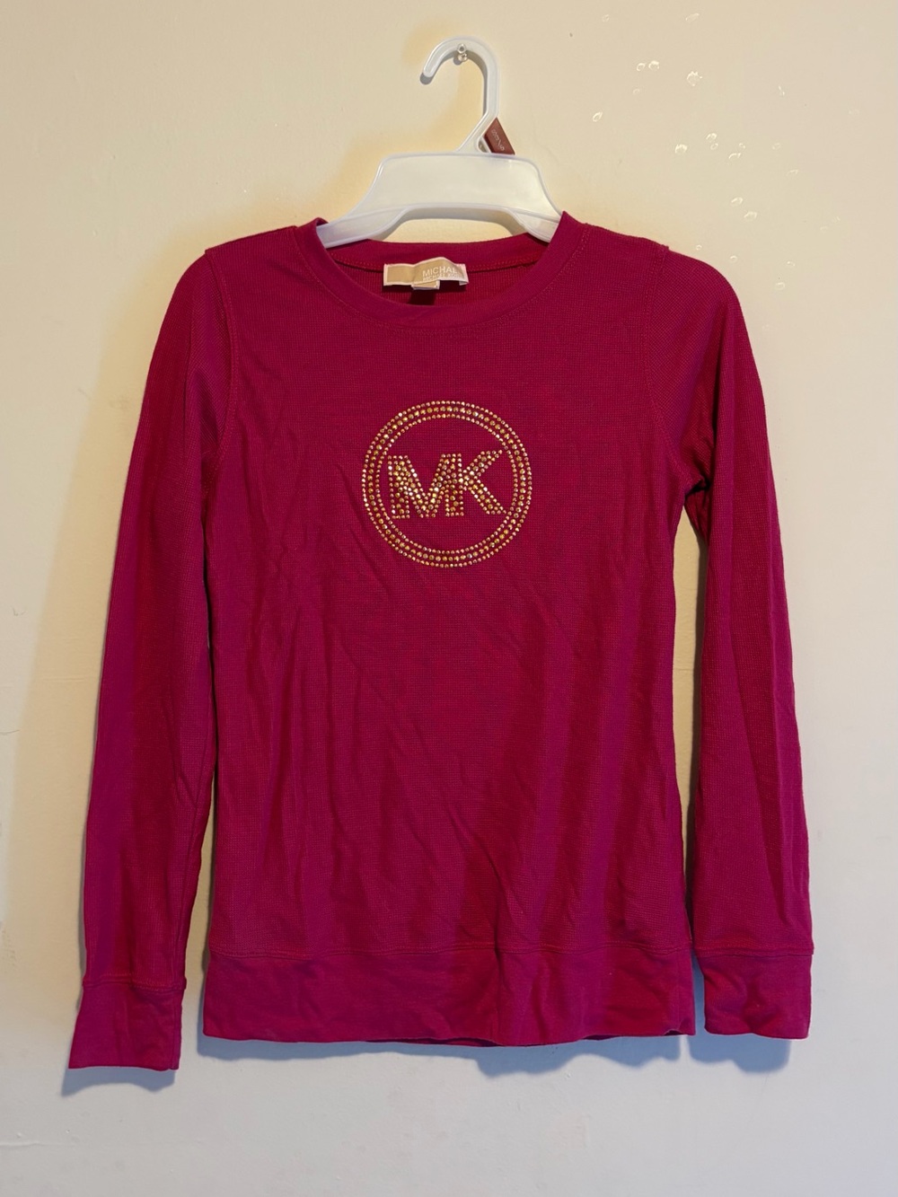 Michael Kors Fuchsia Long Sleeve Tee with MK Logo